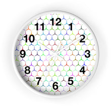 Load image into Gallery viewer, Colorful Hexagon Wall Clock, Geometric Shapes Wall Clock, Snake Skin Clock