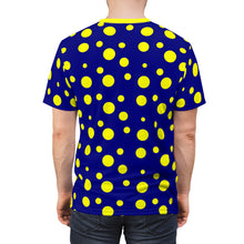 Load image into Gallery viewer, Yellow Spotted Dark Blue Unisex Tee