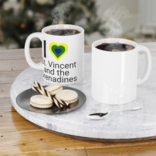 Load image into Gallery viewer, I Love St. Vincent and the Grenadines Ceramic Mug (11oz\15oz) - Yellow Heart