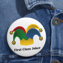 Load image into Gallery viewer, First Class Joker Pin – Colorful Court Jester Hat Badge