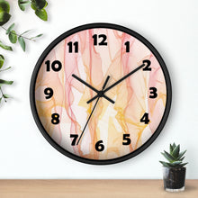 Load image into Gallery viewer, Pastel Wisps Wall Clock, Pink and Orange Wave Wall Clock