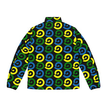 Load image into Gallery viewer, St. Vincent and the Grenadines Independence Spirals Men's Puffer Jacket (AOP) Black