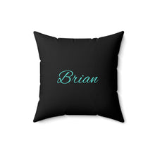 Load image into Gallery viewer, Motivational 'B' Letter Throw Pillow – Black Square Cushion with Inspirational B-Words