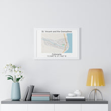 Load image into Gallery viewer, Colonarie St. Vincent and the Grenadines Map Framed Print Poster, Framed Vertical Poster Framed Horizontal Poster