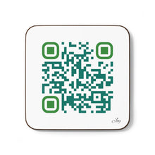 Load image into Gallery viewer, hardboard back coaster with the QR Code for 'cultivate Joy and Happiness'
