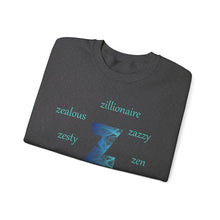 Load image into Gallery viewer, Z Alphabet Sweatshirt, Motivational, Mental Health, Alphabet Initial "Z" Unisex Heavy Blend™ Crewneck Sweatshirt, Self-affirming Sweatshirt