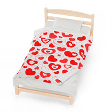 Load image into Gallery viewer, Hearts in Hearts Velveteen Plush Blanket