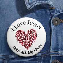 Load image into Gallery viewer, I Love Jesus With All My Heart Multi-Heart Faith Pin Badge For Lovers of Christ