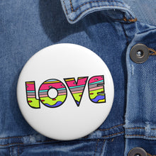 Load image into Gallery viewer, Color Pop Hippie LOVE Pin – Bright Comic-Style Positivity Badge