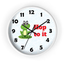Load image into Gallery viewer, Hop to It Wall Clock, Frog Wall Clock, Herpetologist Gift