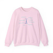Load image into Gallery viewer, I Alphabet Sweatshirt, Optimistic, Mental Health, Motivational Alphabet Initial "I" Unisex Heavy Blend™ Crewneck Sweatshirt, Self-affirming Sweatshirt