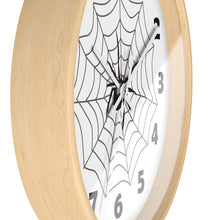 Load image into Gallery viewer, Spider in a Web, Spooky Spider Web Wall Clock – Haunted & Enchanting Timepiece