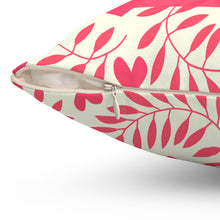 Load image into Gallery viewer, Spun Polyester Pink Hearts Square Pillow - Thanks For Your Love Mom