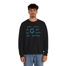 Load image into Gallery viewer, G Alphabet Sweatshirt, Motivational, Optimistic, Alphabet Initial "G", Mental Health Unisex Heavy Blend™ Crewneck Sweatshirt, Self-affirming shirt