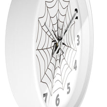 Load image into Gallery viewer, Spider in a Web, Spooky Spider Web Wall Clock – Haunted & Enchanting Timepiece