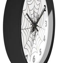 Load image into Gallery viewer, Spider in a Web, Spooky Spider Web Wall Clock – Haunted & Enchanting Timepiece