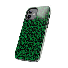 Load image into Gallery viewer, Black Hibiscus on Green iPhone Tough Phone Cases