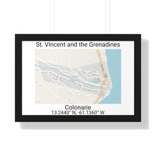 Load image into Gallery viewer, framed map poster of Colonarie in St. Vincent and the Grenadines