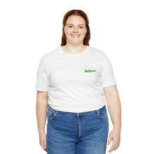 Load image into Gallery viewer, Believe Unisex Jersey Short Sleeve Tee, QR Code T-shirt, Hidden Message t-shirt, Positive T-shirt, Empowering T-shirt, Uplifting Message T-shirt