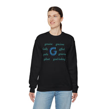 Load image into Gallery viewer, G Alphabet Sweatshirt, Motivational, Optimistic, Alphabet Initial "G", Mental Health Unisex Heavy Blend™ Crewneck Sweatshirt, Self-affirming shirt