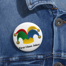 Load image into Gallery viewer, First Class Joker Pin – Colorful Court Jester Hat Badge