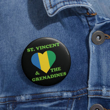 Load image into Gallery viewer, St. Vincent & the Grenadines Heart Pin – Black Background Caribbean Pride Accessory