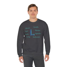 Load image into Gallery viewer, L Alphabet Sweatshirt, Optimistic, Motivational, Mental Health Alphabet Initial "L" Unisex Heavy Blend™ Crewneck Sweatshirt, Self-affirming Sweatshirt