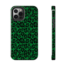 Load image into Gallery viewer, Black Hibiscus on Green iPhone Tough Phone Cases