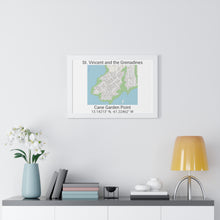 Load image into Gallery viewer, Cane Garden Point St. Vincent and the Grenadines Map Framed Print Poster, Cane Garden Point Streets Map Poster,