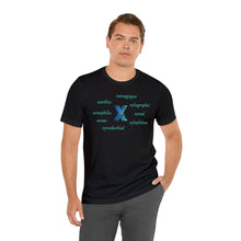 Load image into Gallery viewer, X Alphabet letter t-shirt, Initial Letter X, Optimistic, Mental Health, Self-empowerment, Monogram Unisex Jersey Short Sleeve Tee, Positive T-shirt, Empowering T-shirt, Uplifting Message T-shirt
