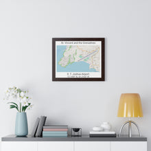 Load image into Gallery viewer, E.T. Joshua Airport St. Vincent and the Grenadines Map Framed Print Poster, City Map Print Poster, Framed Vertical Poster Framed Horizontal Poster