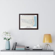 Load image into Gallery viewer, Colonarie St. Vincent and the Grenadines Map Framed Print Poster, Framed Vertical Poster Framed Horizontal Poster