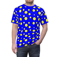 Load image into Gallery viewer, Yellow Spotted Blue Unisex Tee