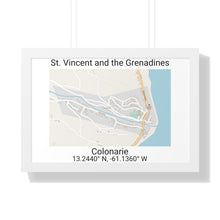 Load image into Gallery viewer, Colonarie St. Vincent and the Grenadines Map Framed Print Poster, Framed Vertical Poster Framed Horizontal Poster