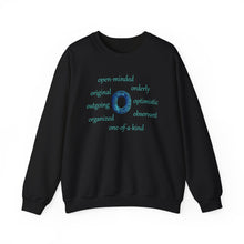 Load image into Gallery viewer, O Alphabet Initial "O", Motivational, Mental Health, Optimistic Unisex Self-affirming Sweatshirt