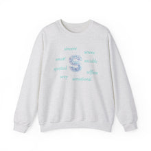 Load image into Gallery viewer, S Alphabet Sweatshirt, Alphabet Initial "S" Motivational, Optimistic, Mental Health Unisex Heavy Blend™ Crewneck Sweatshirt, Self-affirming Sweatshirt