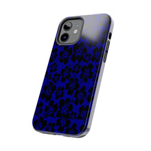 Load image into Gallery viewer, Black Hibiscus on Blue iPhone Tough Phone Cases