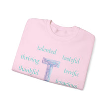 Load image into Gallery viewer, T Alphabet Sweatshirt, Alphabet Initial "T", Mental Health, Motivational, Optimistic Unisex Heavy Blend™ Crewneck Sweatshirt, Self-affirming Sweatshirt