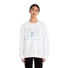 Load image into Gallery viewer, K Alphabet Sweatshirt, Alphabet Initial "K" Motivational, Mental Health, Optimistic, Unisex Heavy Blend™ , Self-affirming Sweatshirt