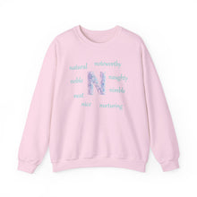 Load image into Gallery viewer, N Alphabet Sweatshirt, Alphabet Initial "N" Unisex Heavy Blend™ Optimistic, Motivational, Mental Health Crewneck Sweatshirt, Self-affirming Sweatshirt
