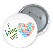 Load image into Gallery viewer, “I Love My Mom” Multicolor Heart Pin – A Bright Tribute to Every Mom