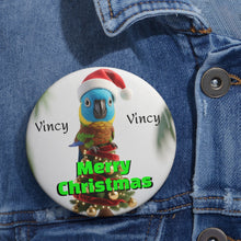 Load image into Gallery viewer, St. Vincent and the Grenadines Merry Christmas Parrot Pin – Vincy Holiday Accessory