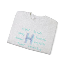 Load image into Gallery viewer, H Alphabet Sweatshirt, Mental Health, Optimistic, Motivational Alphabet Initial "H" Unisex Heavy Blend™ Crewneck Sweatshirt, Self-affirming Sweatshirt