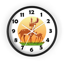 Load image into Gallery viewer, Buck and Fawn Wall Clock, Deer Enthusiasts Wall Clock
