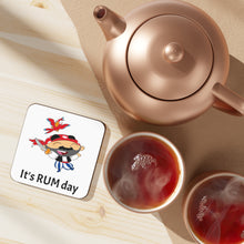 Load image into Gallery viewer, It's RUM Day - 1 piece Hardboard Back Coaster, Rum Coaster, Pirate Coaster, Rum Drinker