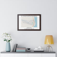 Load image into Gallery viewer, Colonarie St. Vincent and the Grenadines Map Framed Print Poster, Framed Vertical Poster Framed Horizontal Poster