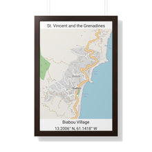 Load image into Gallery viewer, Biabou St. Vincent and the Grenadines Map Framed Print Poster