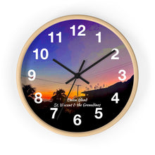 Load image into Gallery viewer, Union Island Sunset Wall Clock, Union Island St. Vincent and the Grenadines Sunset Wall Clock