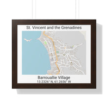 Load image into Gallery viewer, Barrouallie Village St. Vincent and the Grenadines Map Framed Print Poster, City Map Print Poster