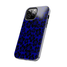 Load image into Gallery viewer, Black Hibiscus on Blue iPhone Tough Phone Cases